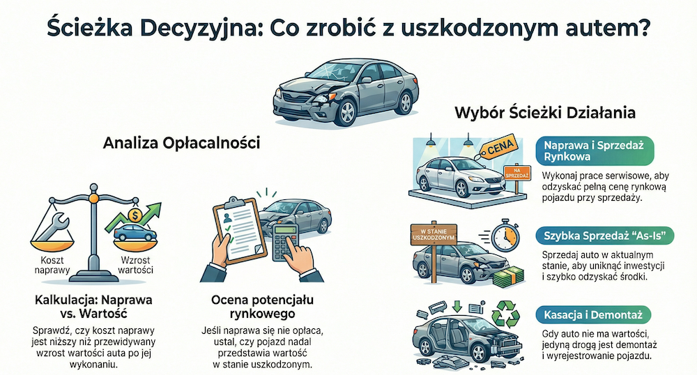 sprzedaż uszkodzonego auta
